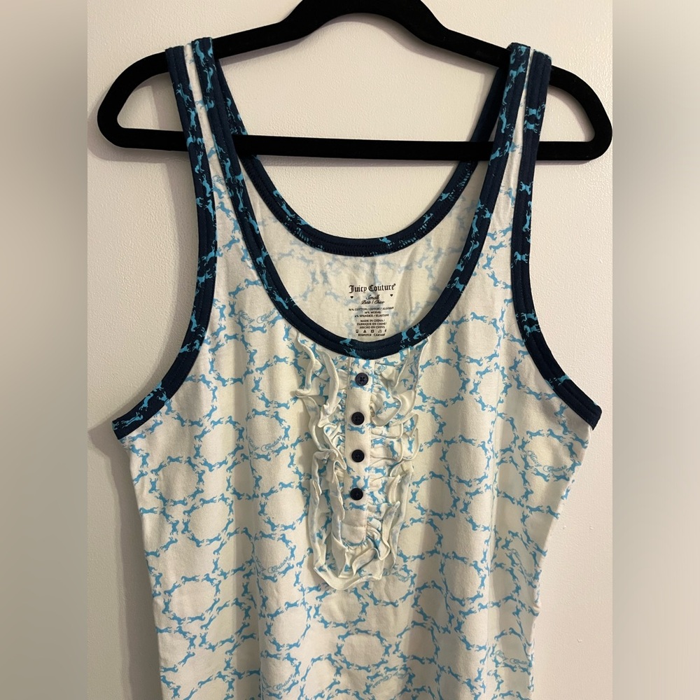 New Without Tag Women’s Juicy Couture Night gown Blue And White Color NWOT - Picture 5 of 8